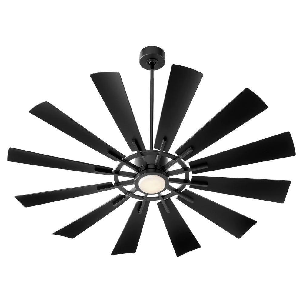 CIRQUE 60" Matte Black Damp Ceiling Fan