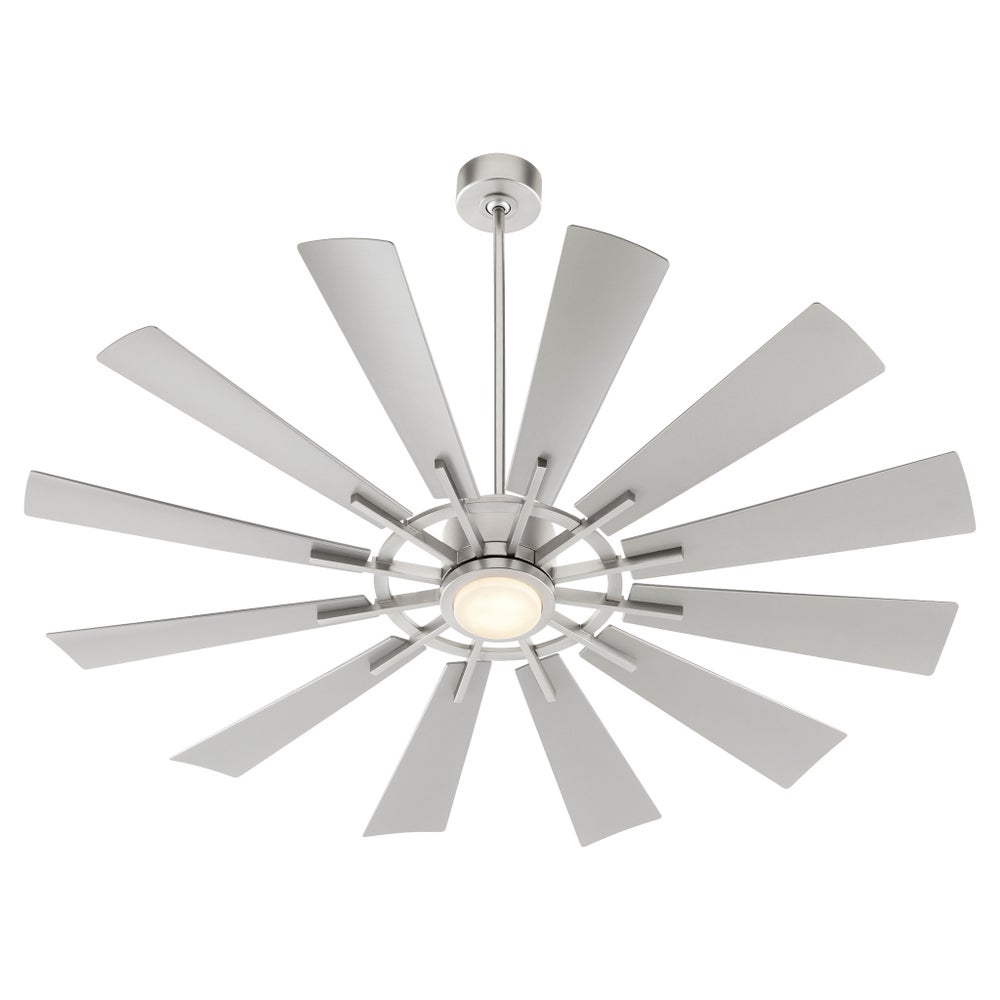 CIRQUE 60" Satin Nickel Damp Ceiling Fan
