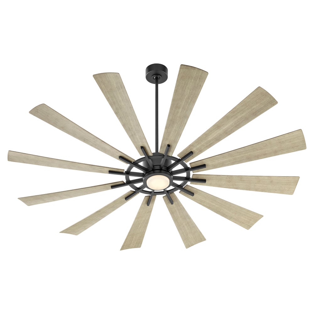 CIRQUE 72" Matte Black/Weathered Gray Damp Ceiling Fan