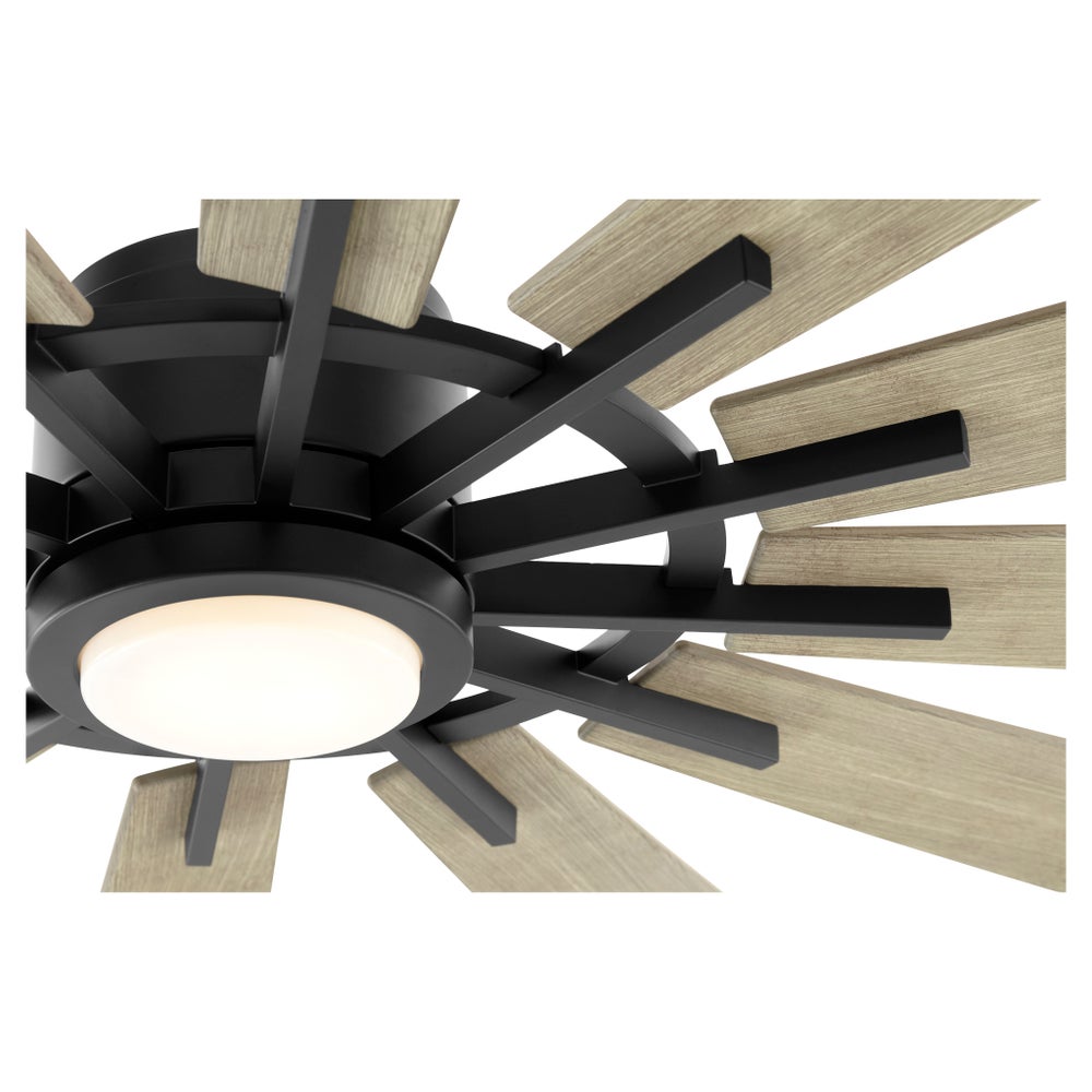 CIRQUE 72" Matte Black/Weathered Gray Damp Ceiling Fan