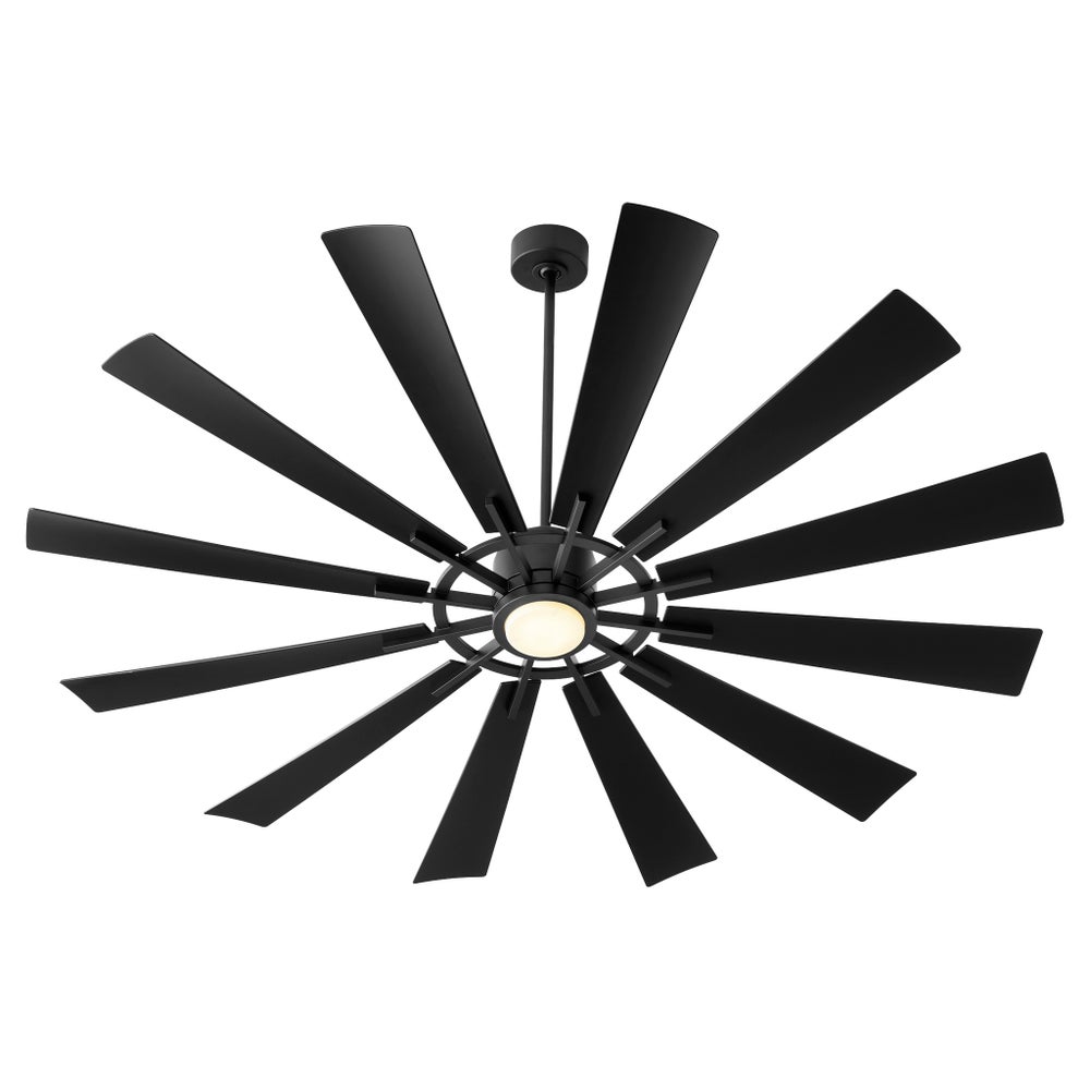 CIRQUE 72" Matte Black Damp Ceiling Fan