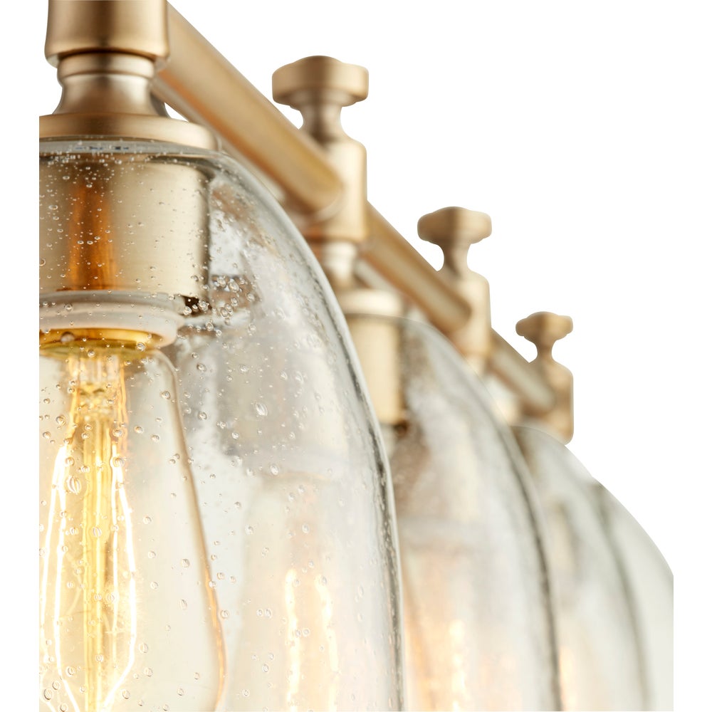 Rossington 4 Light Transitional Aged Brass Satin Opal Glass Vanity
