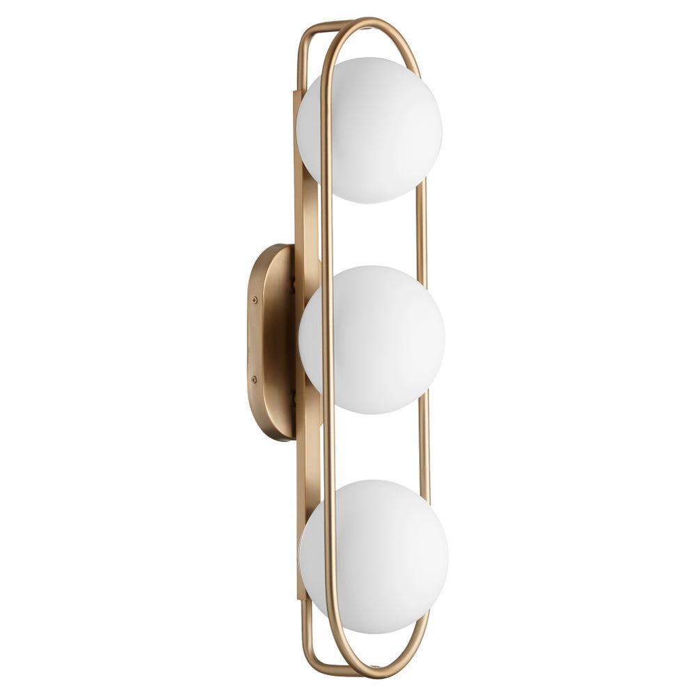 BELMONT 3 Light Vanity - Aged Brass