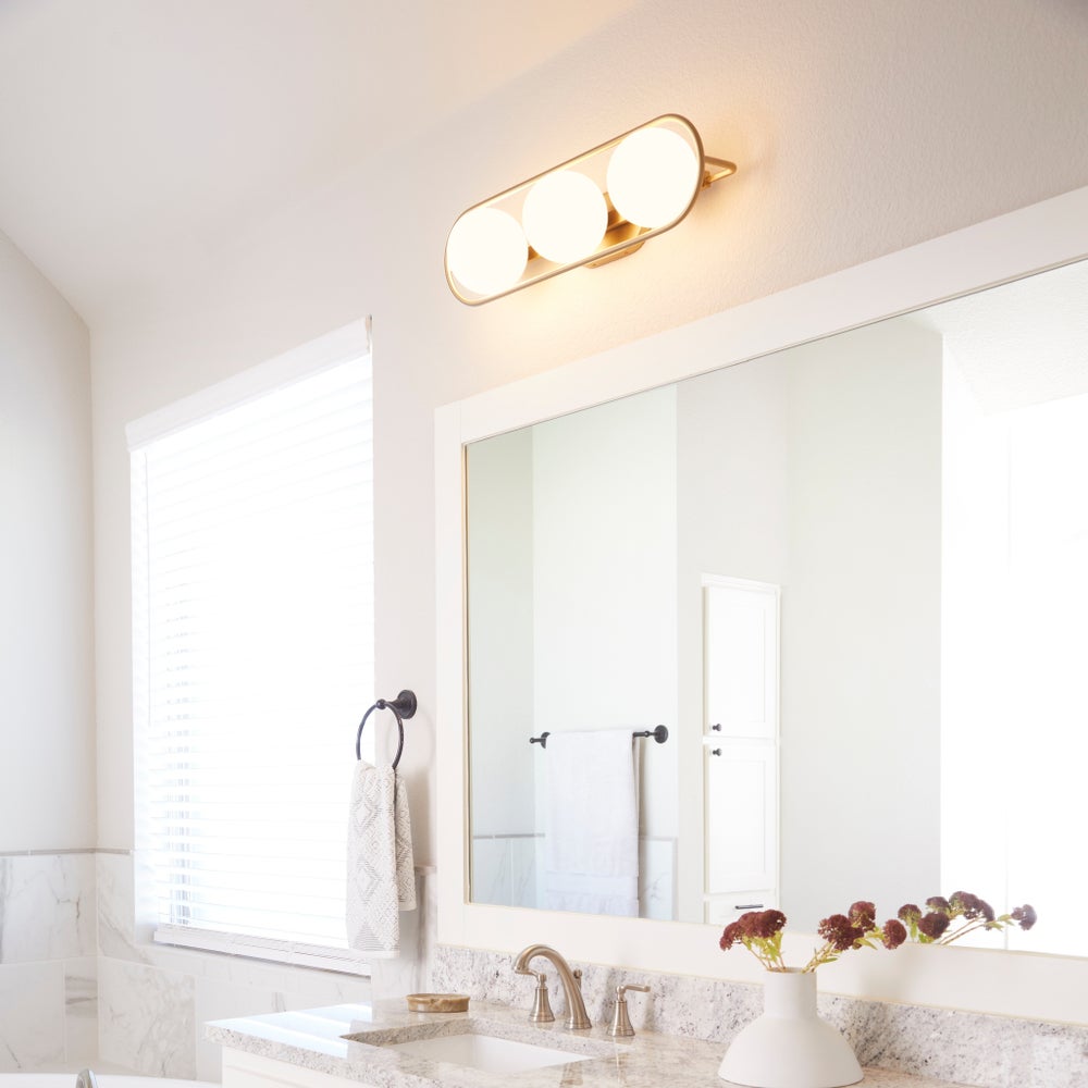 BELMONT 3 Light Vanity - Aged Brass