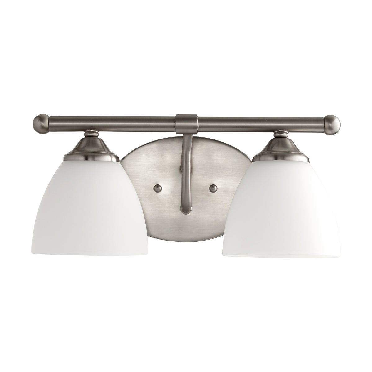 Brooks 2 Light Transitional Satin Nickel Satin Opal Glass Vanity