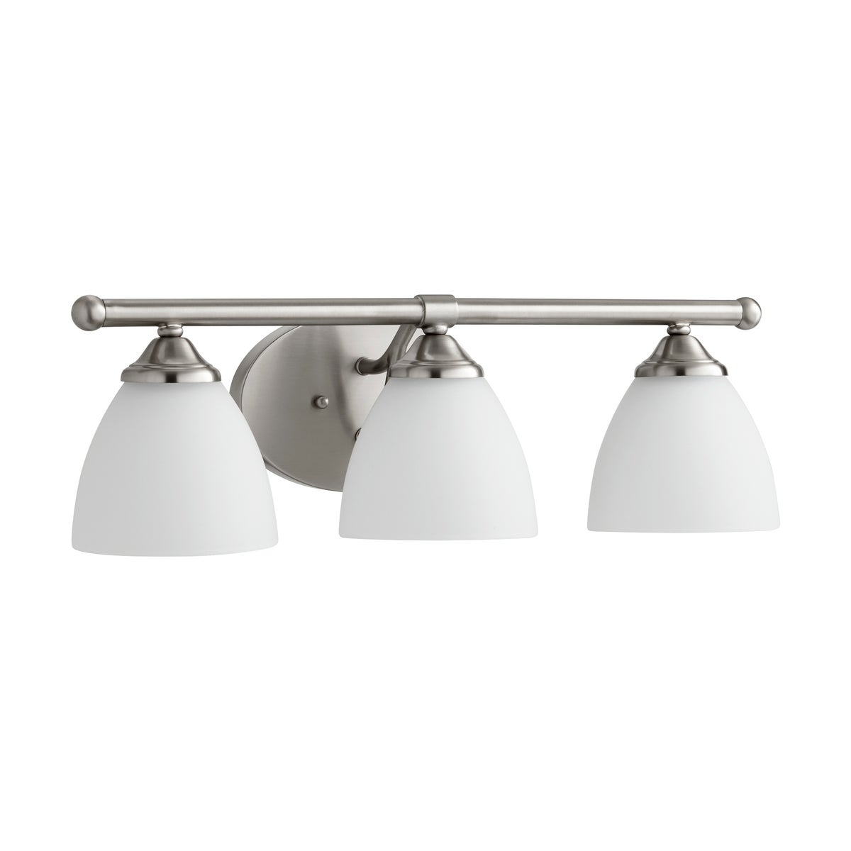 Brooks 3 Light Transitional Satin Nickel Satin Opal Glass Vanity