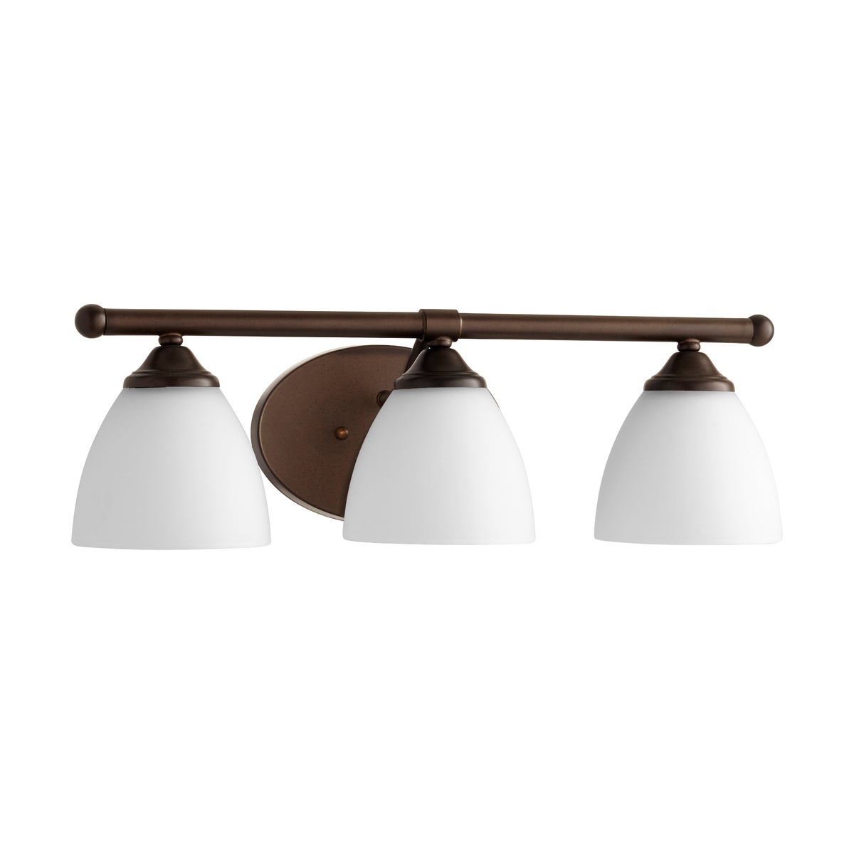 Brooks 3 Light Transitional Oiled Bronze Satin Opal Glass Vanity