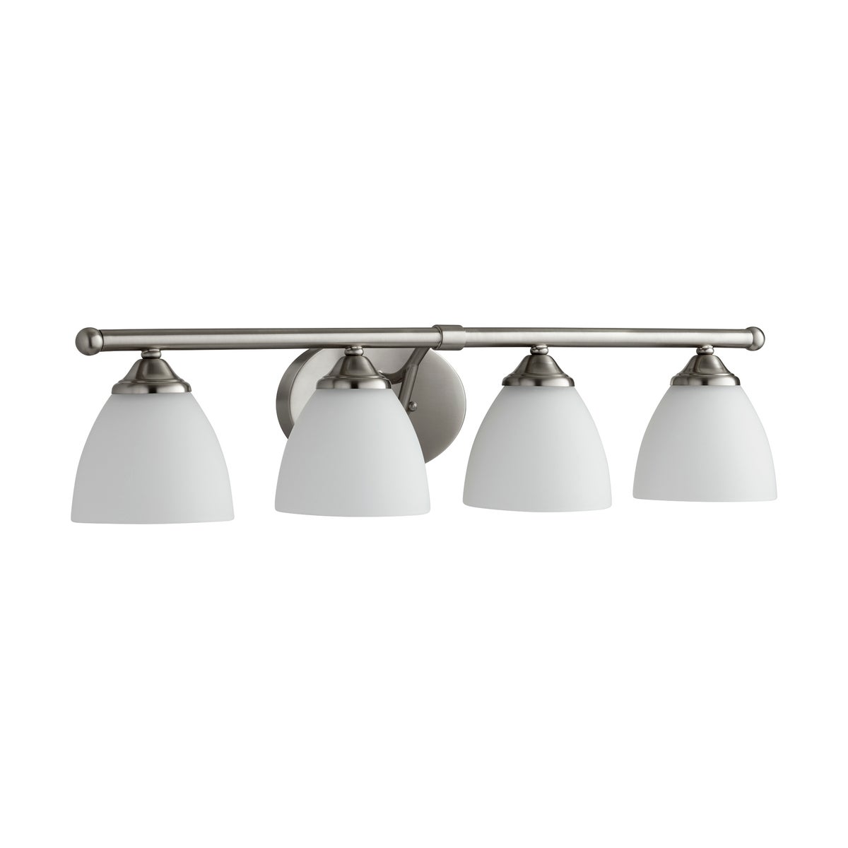 Brooks 4 Light Transitional Satin Nickel Satin Opal Glass Vanity
