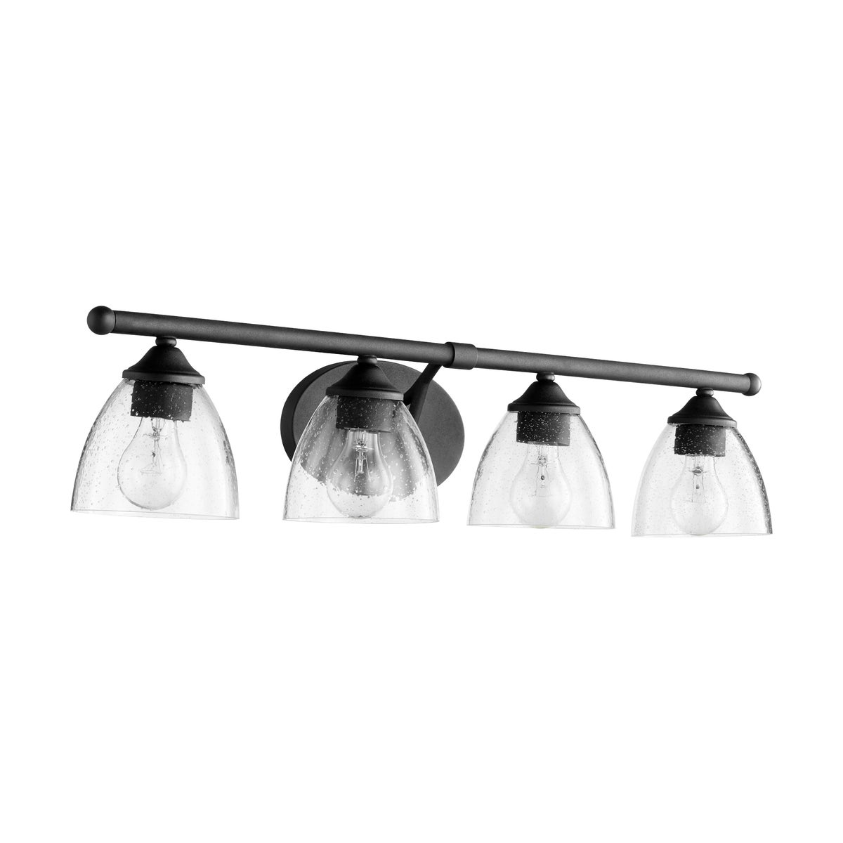 Brooks 4 Light Transitional Black with Clear Seeded Glass Vanity
