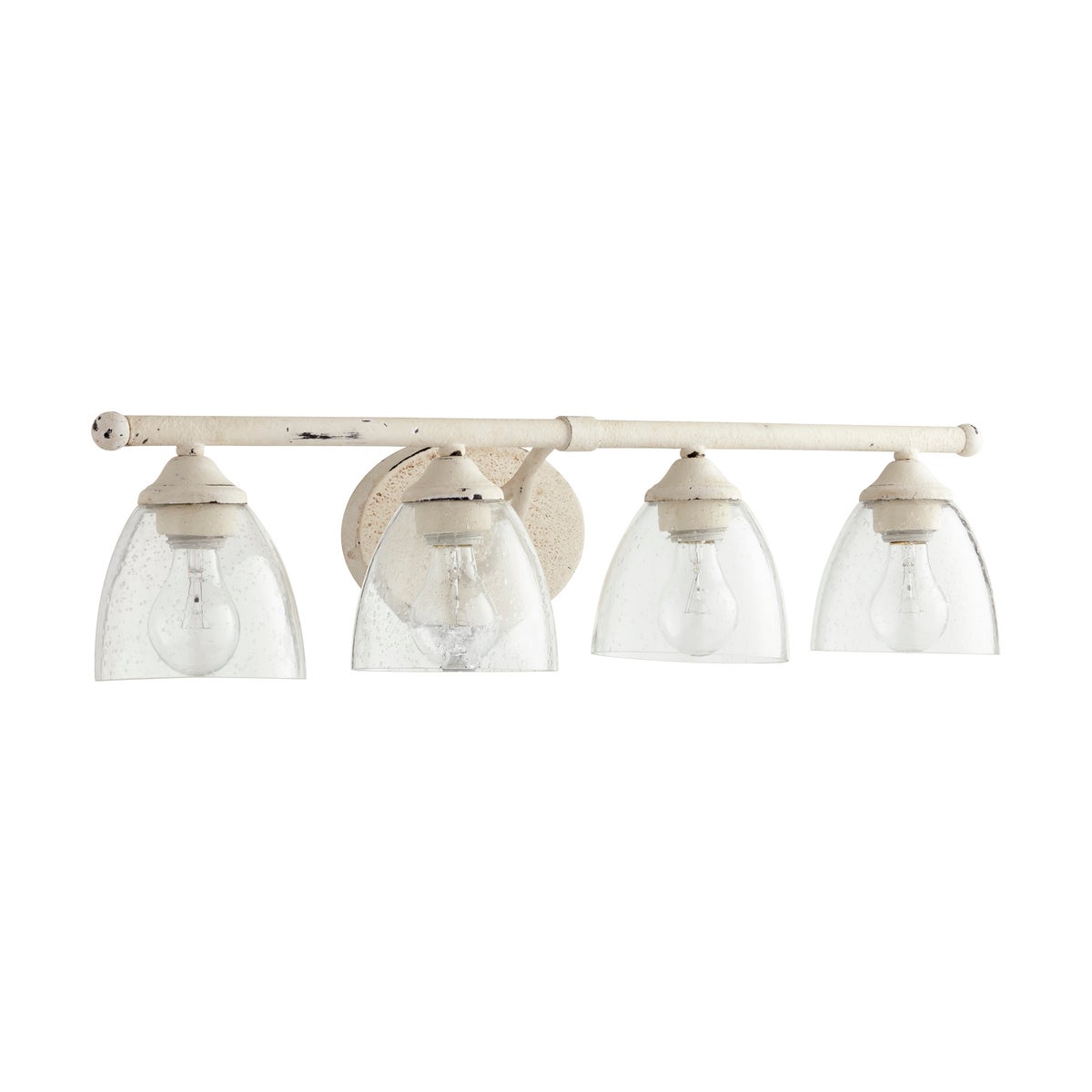 Brooks 4 Light Transitional Persian White Clear Seeded Glass Vanity