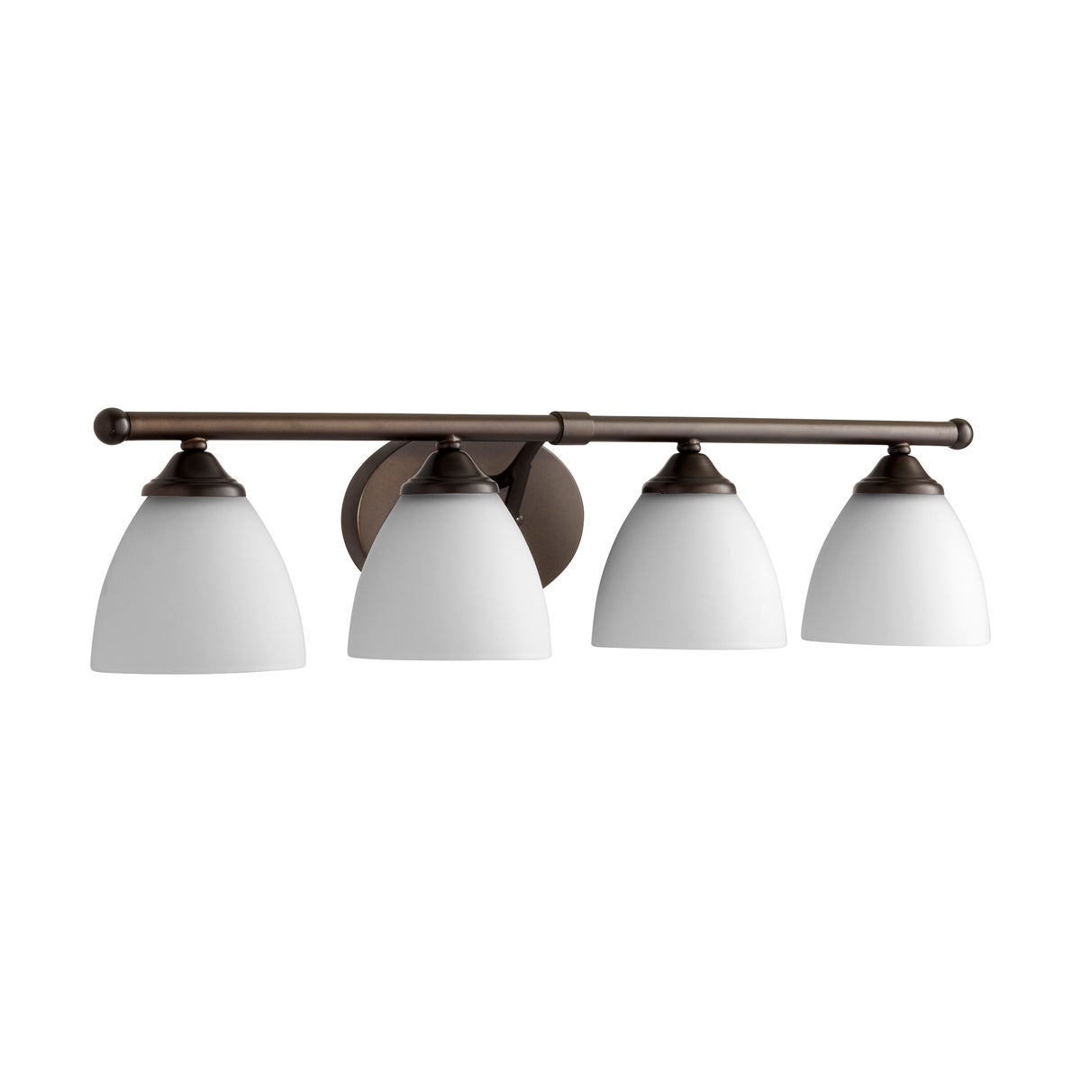 Brooks 4 Light Transitional Oiled Bronze Satin Opal Glass Vanity
