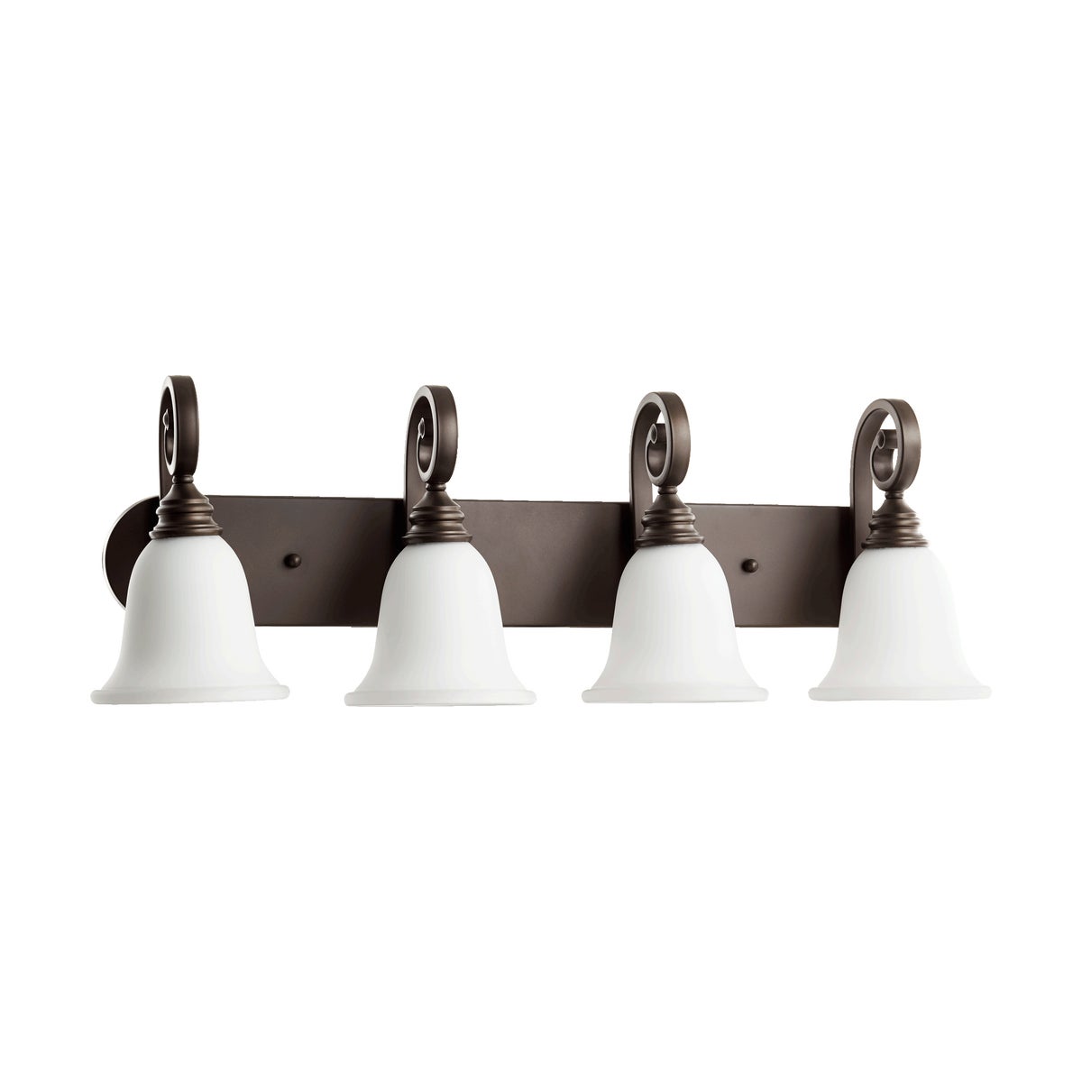 Bryant 4 Light Traditional Oiled Bronze Satin Opal Glass Vanity