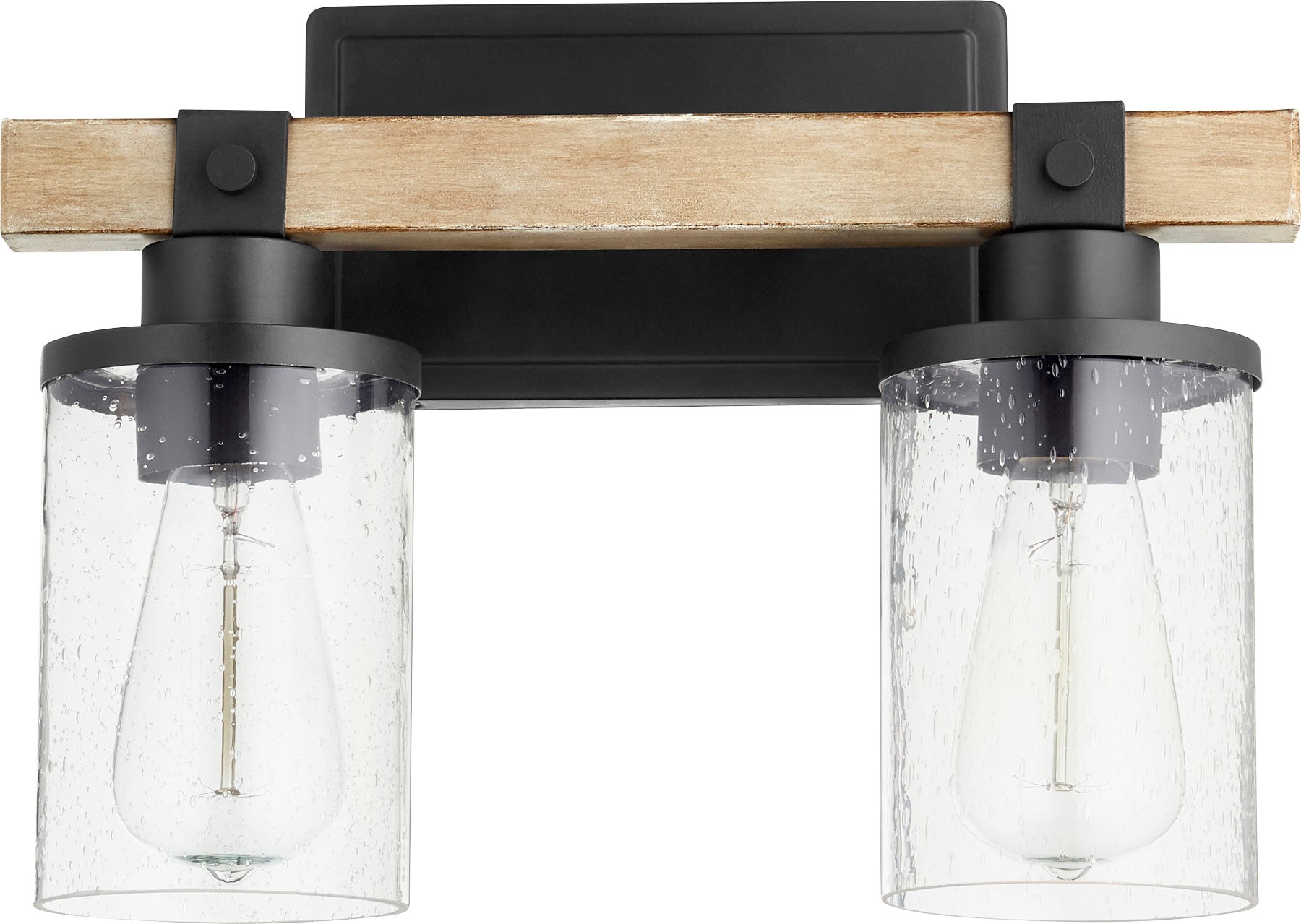 Alpine 2 Light Modern Farmhouse Black with Driftwood finish Vanity