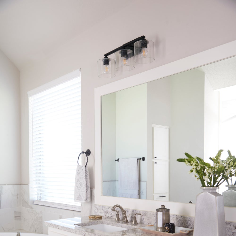 Dakota 3 Light Soft Contemporary Black Vanity