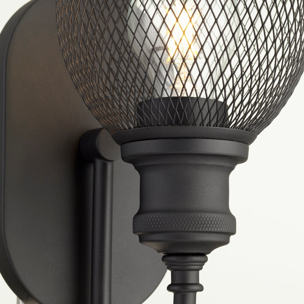 Omni 1 Light Industrial Black Wall Sconce
