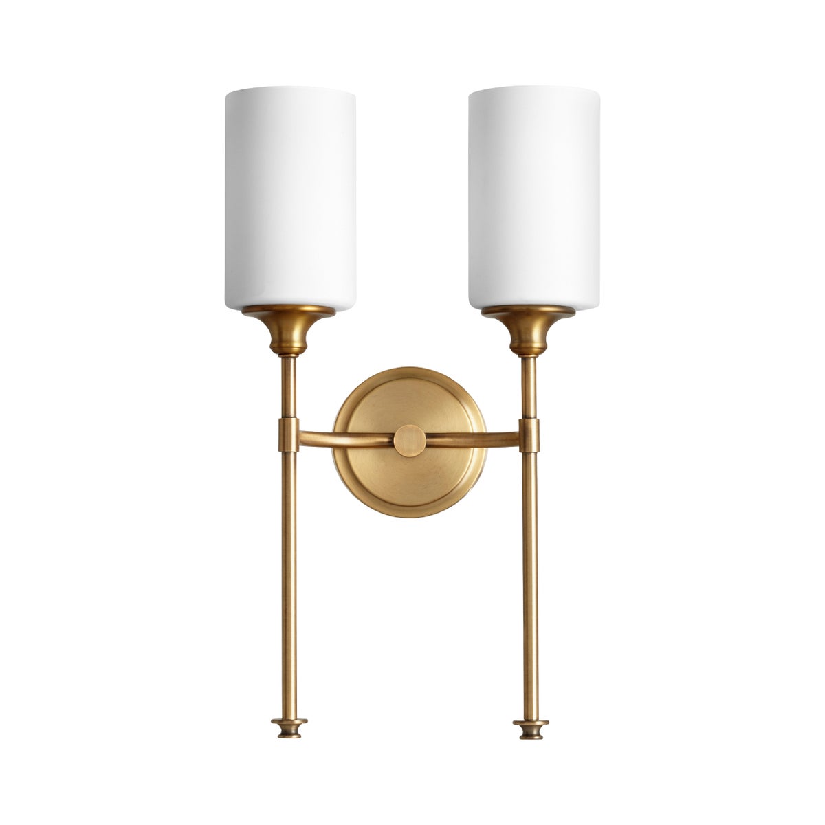 Celeste 2 Light Transitional Aged Brass Wall Sconce