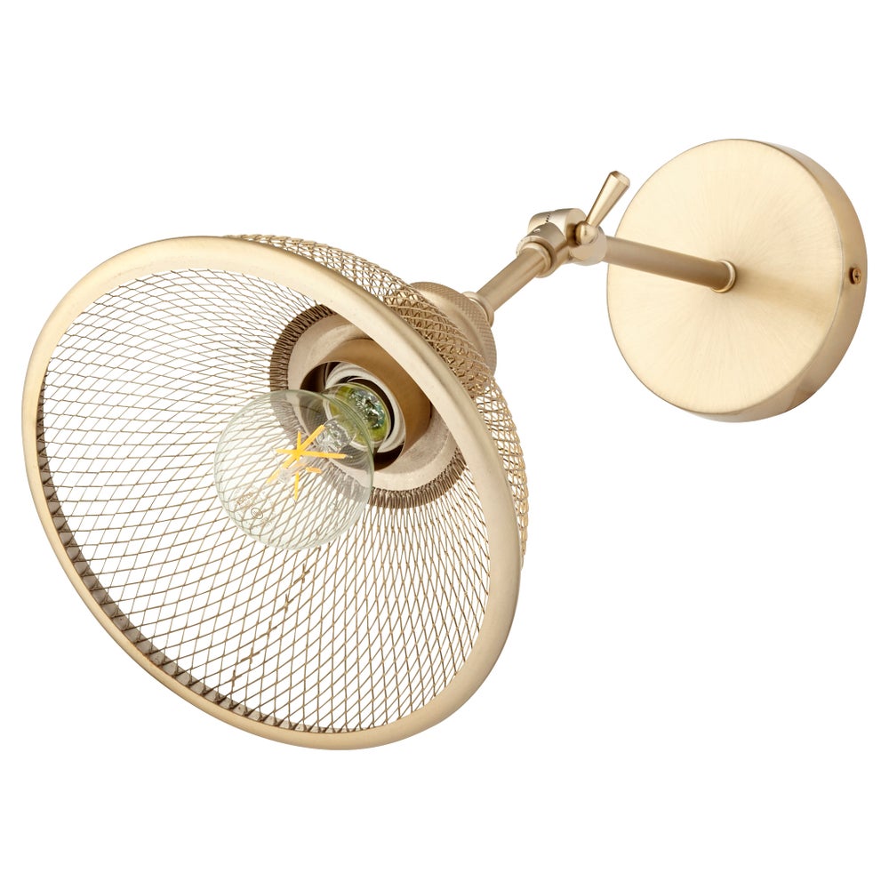 Omni 1 Light Industrial Aged Brass Wall Sconce