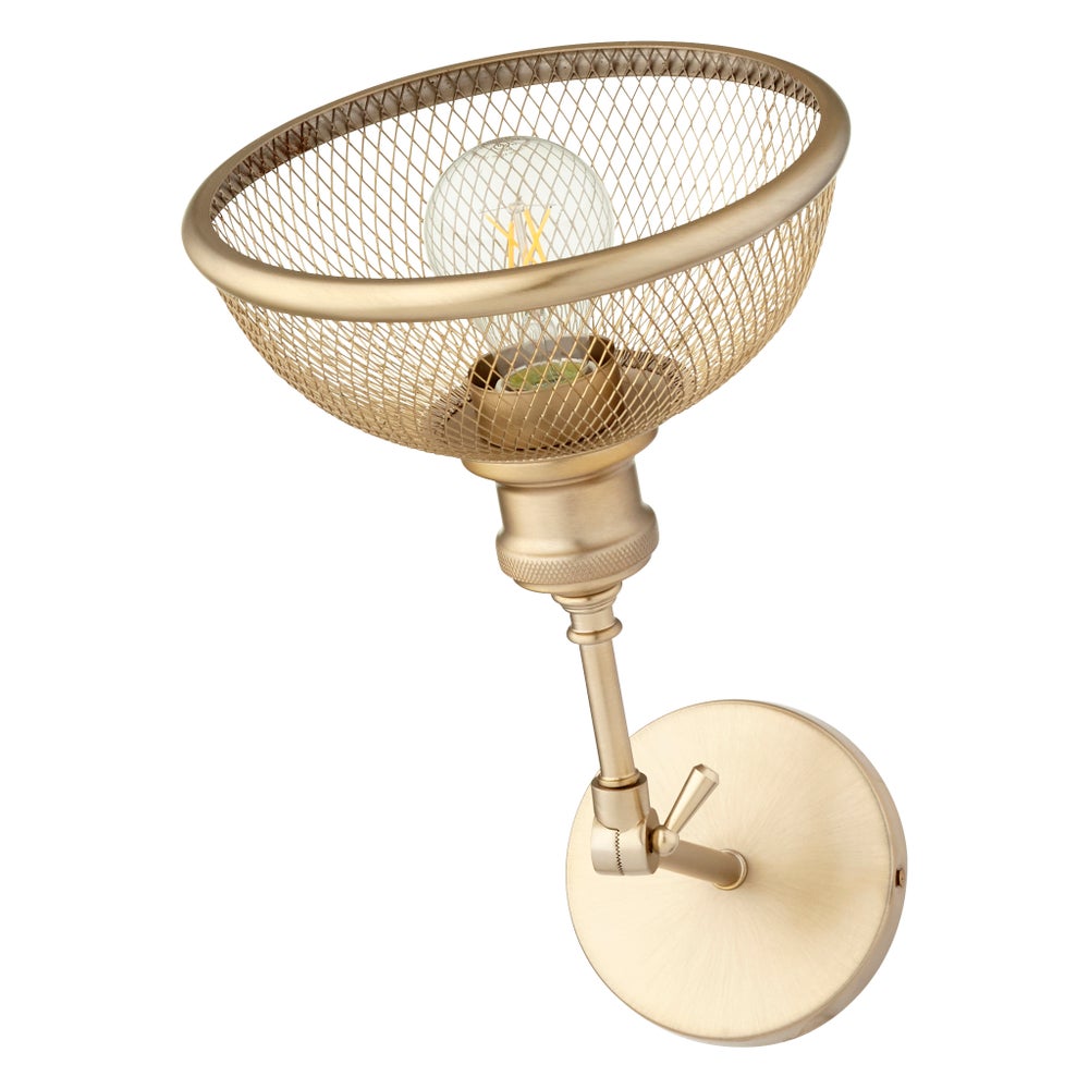 Omni 1 Light Industrial Aged Brass Wall Sconce