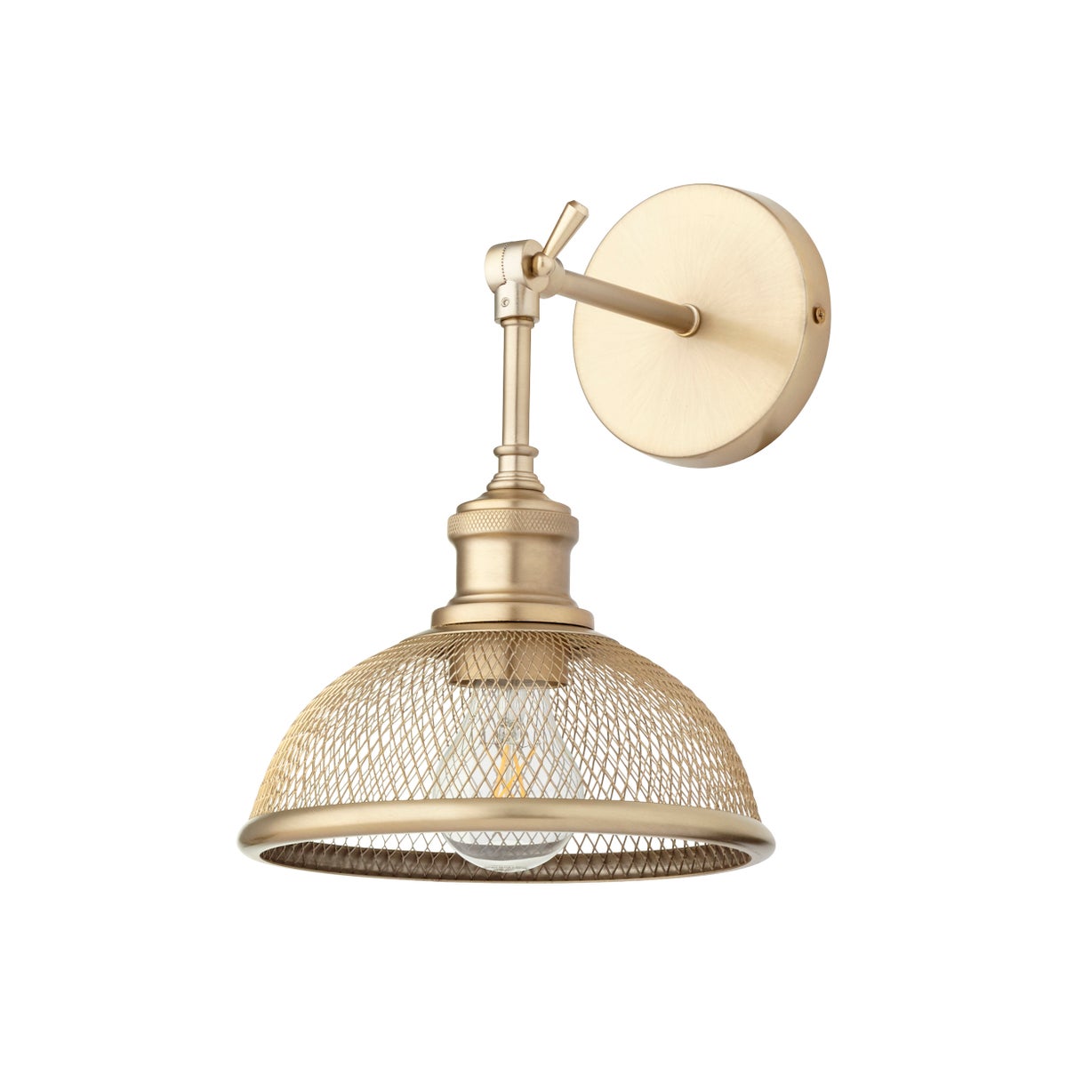 Omni 1 Light Industrial Aged Brass Wall Sconce