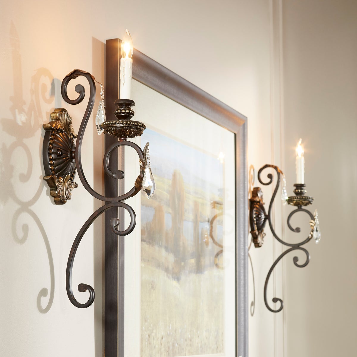 Rio Salado 1 Light Traditional Toasted Sienna With Mystic Silver Wall