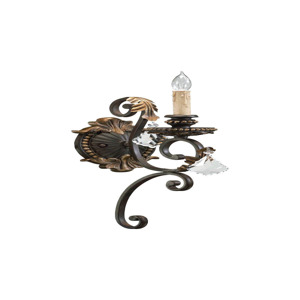 Rio Salado 1 Light Traditional Toasted Sienna With Mystic Silver Wall