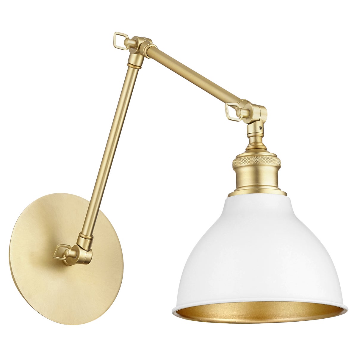 One-Light Two-Toned Studio White/Aged Brass Wall Mount