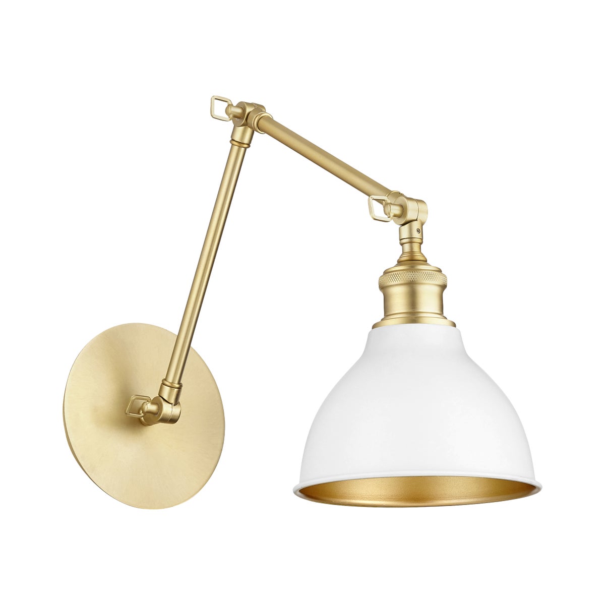 One-Light Two-Toned Studio White/Aged Brass Wall Mount