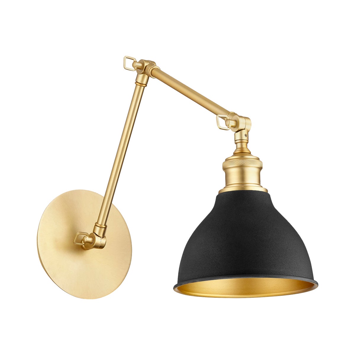 One-Light Two-Toned Black/Aged Brass Wall Mount