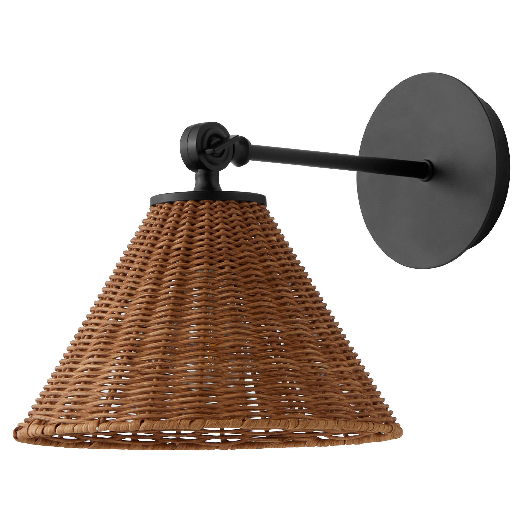 WICKER 3 Light Semi Flush - Matte Black - pendant