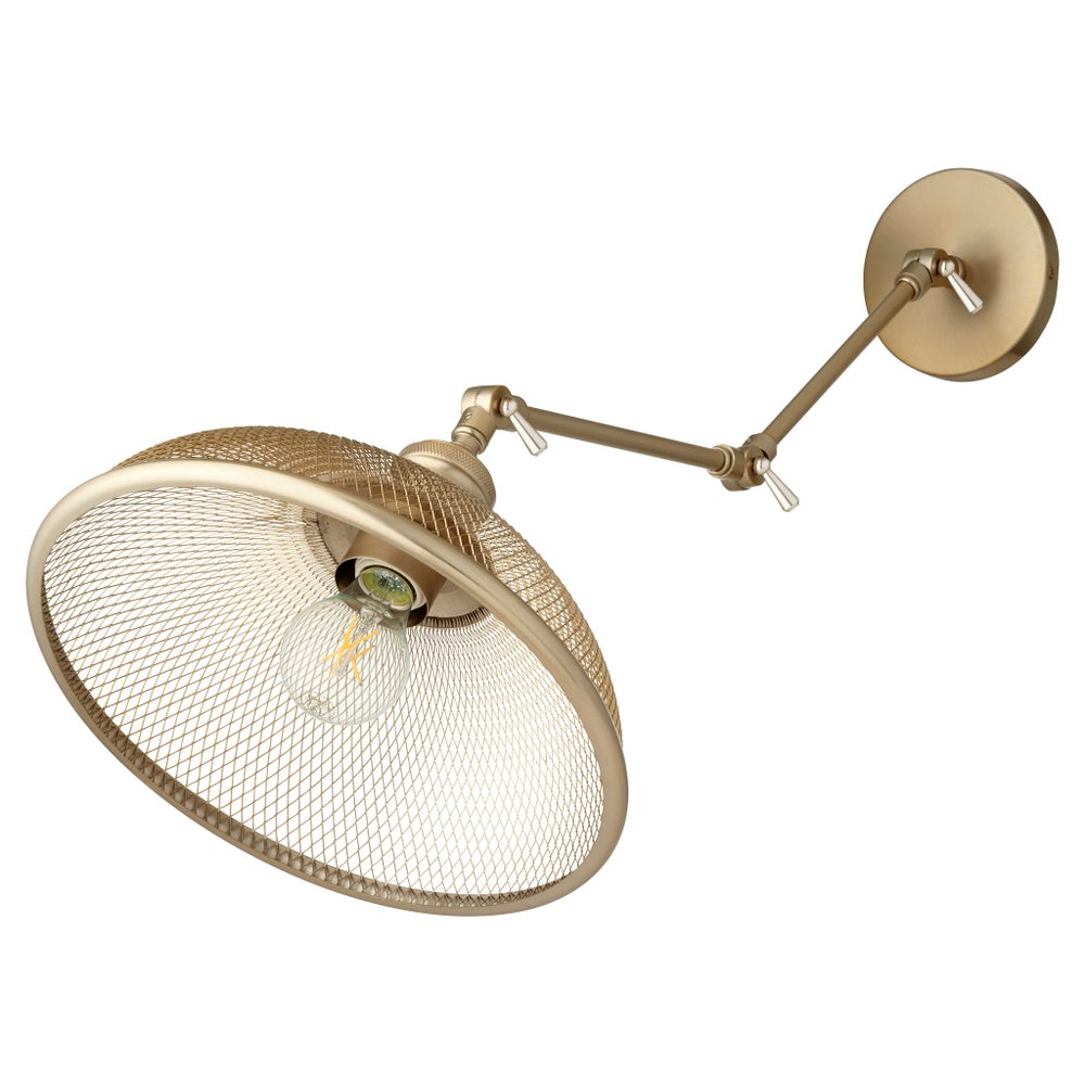 Omni 1 Light Industrial Aged Brass Wall Sconce