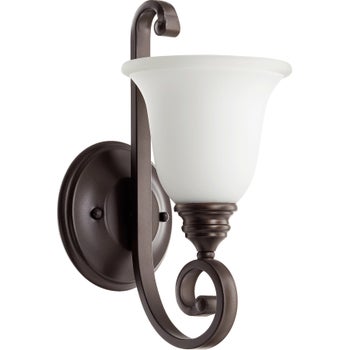 Bryant 1 Light Traditional Oiled Bronze Satin Opal Glass Wall Sconce