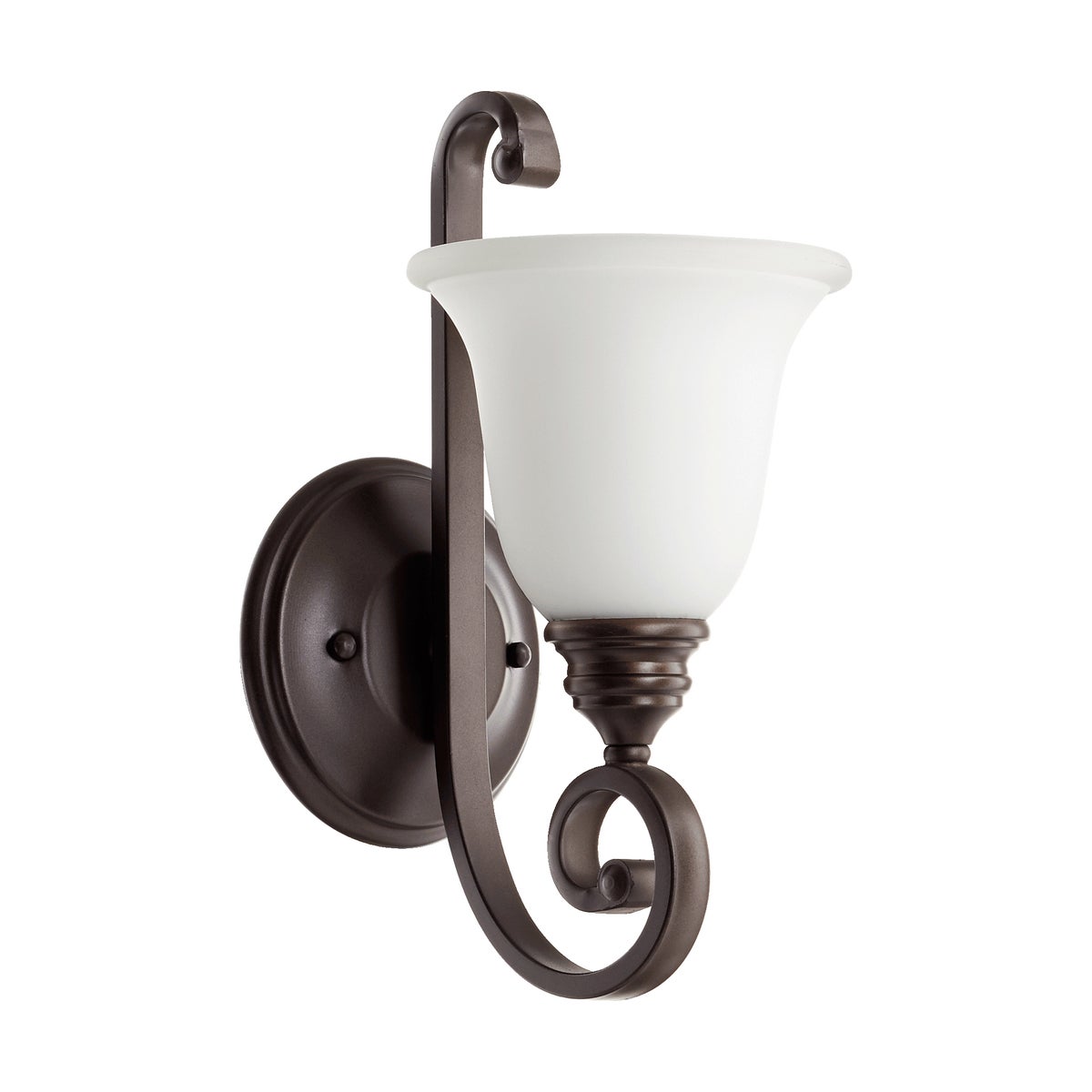 Bryant 1 Light Traditional Oiled Bronze Satin Opal Glass Wall Sconce