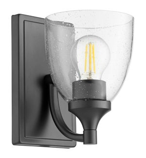 ENCLAVE 1 Light Clear Seeded Wall Mount - Matte Black