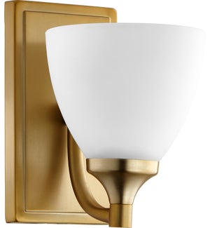 Enclave 1 Light Transitional Aged Brass Wall Sconce