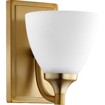 Enclave 1 Light Transitional Aged Brass Wall Sconce