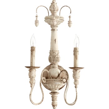 Salento 2 Light Traditional Persian White Wall Sconce