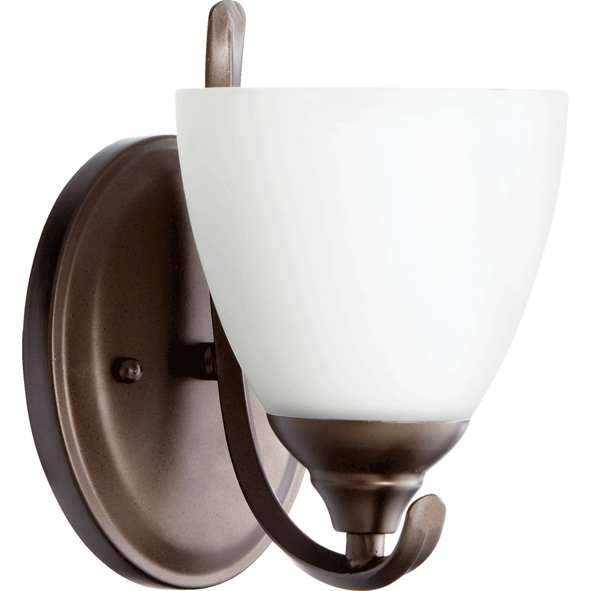 Powell 1 Light Transitional Oiled Bronze Satin Opal Glass Wall Sconce