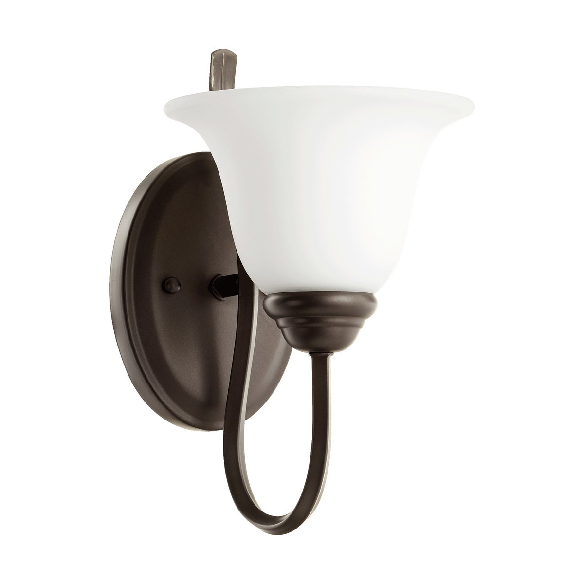Spencer 1 Light Transitional Oiled Bronze Satin Opal Glass Wall Sconce