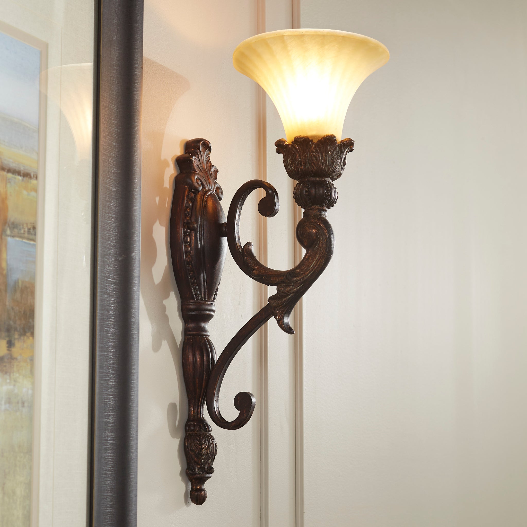 Antique gold wall deals sconces