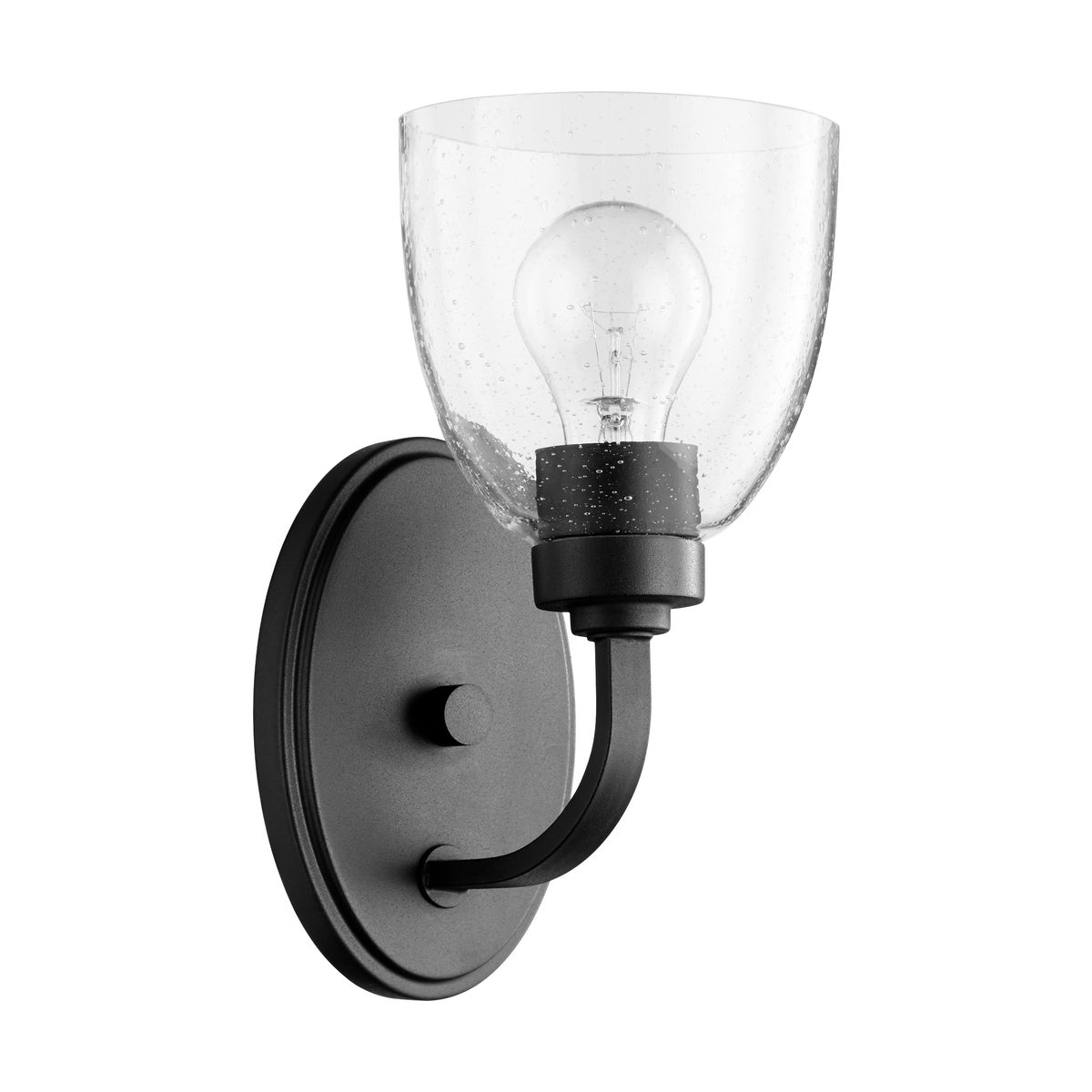 Reyes 1 Light Traditional Black Clear Glass Wall Sconce