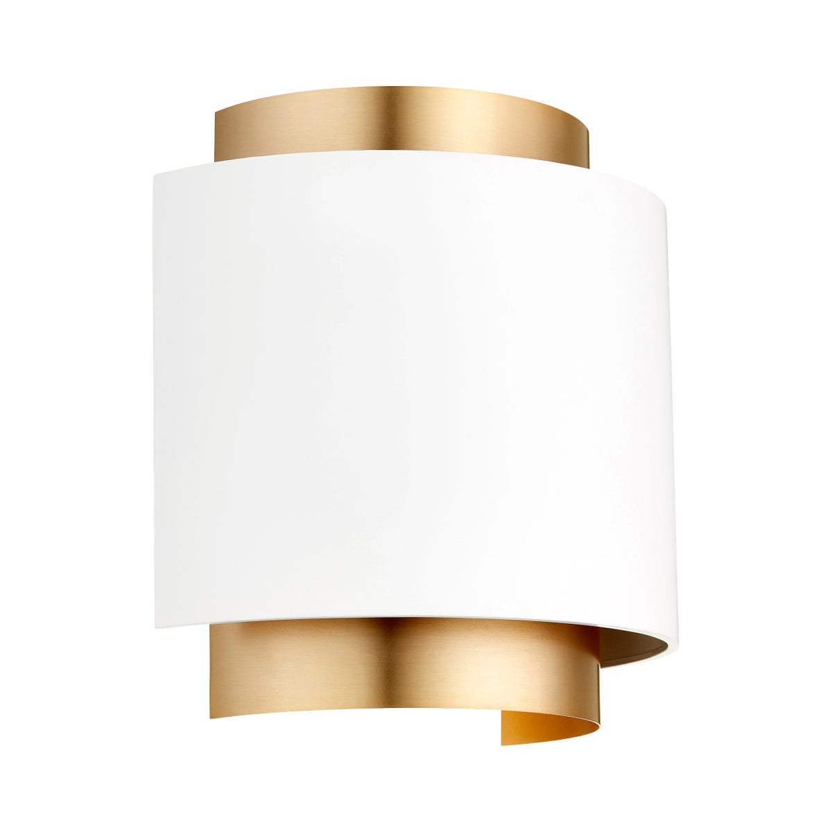 Half Drum Two-Toned Studio White/Aged Brass Wall Sconce
