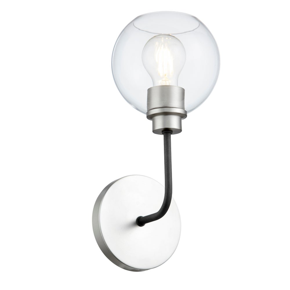 Clarion 1-Light Black/Satin Nickel Wall Mount