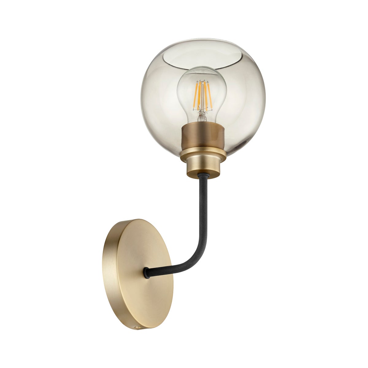 Clarion 1-Light Black/Aged Brass Wall Mount