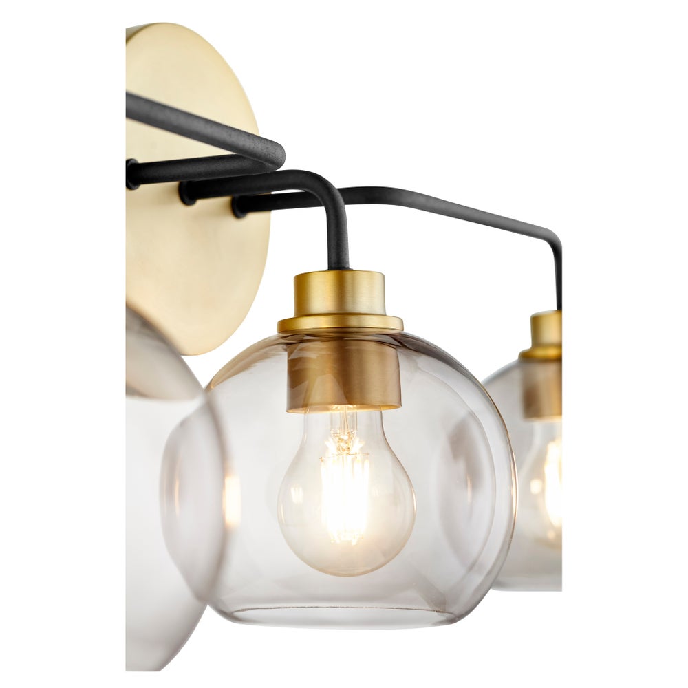Clarion 3-Light Black/Aged Brass Vanity