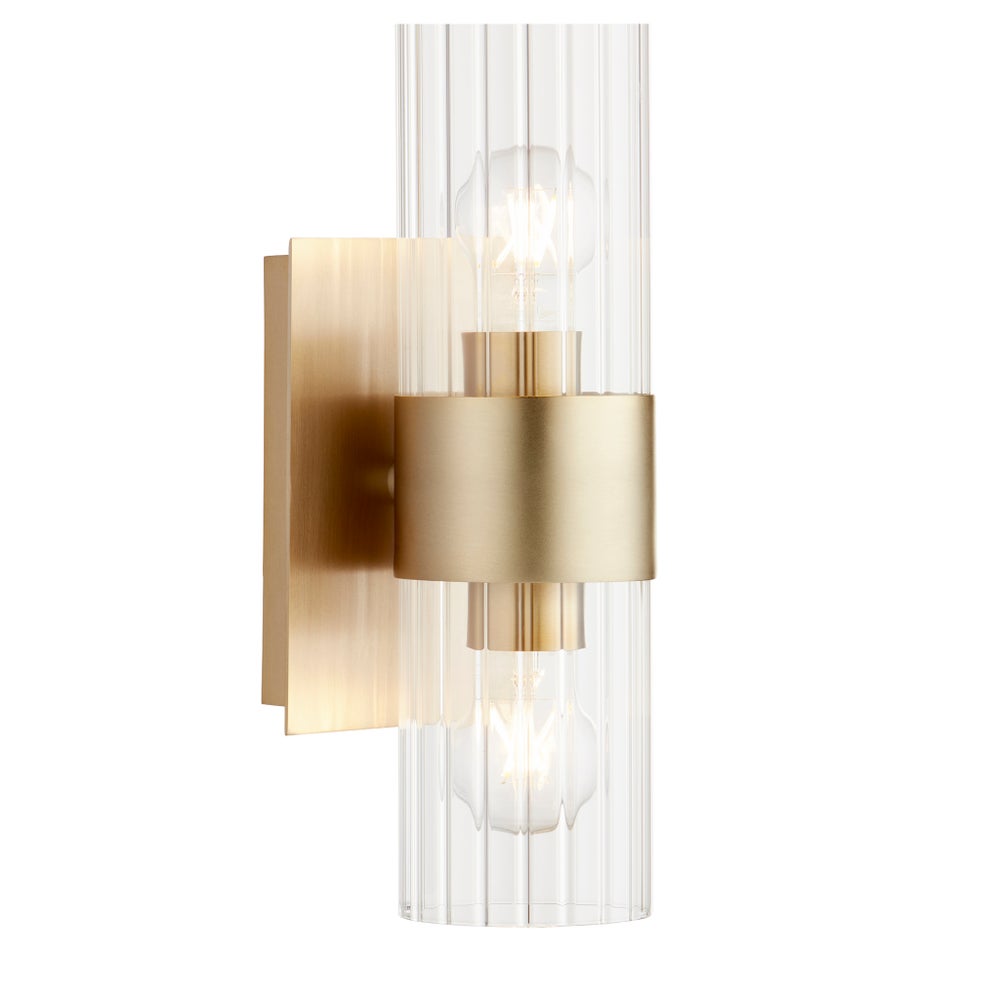 2 Light Soft Contemporary Aged Brass Wall Sconce