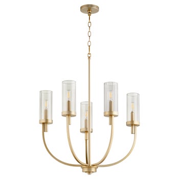LADIN 5 Light chandelier- Aged Brass