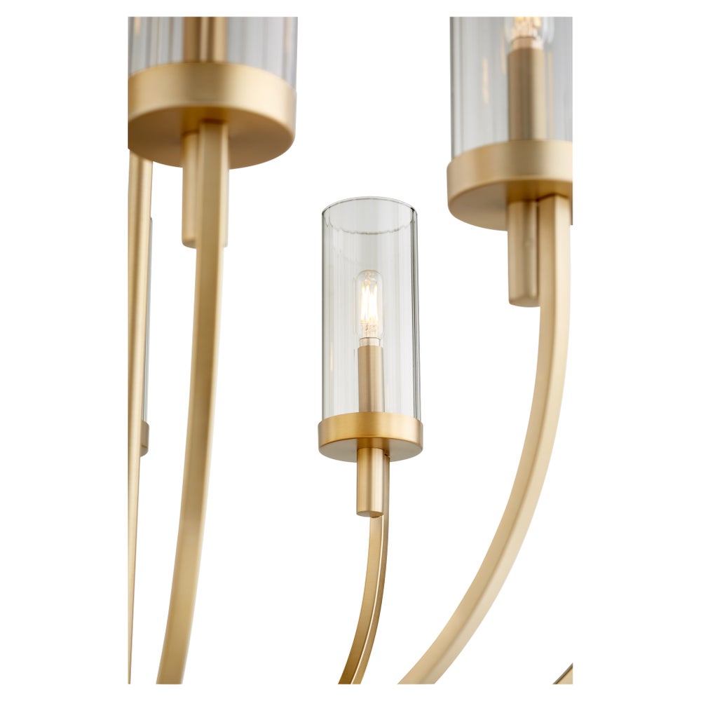 LADIN 8 Light chandelier- Aged Brass