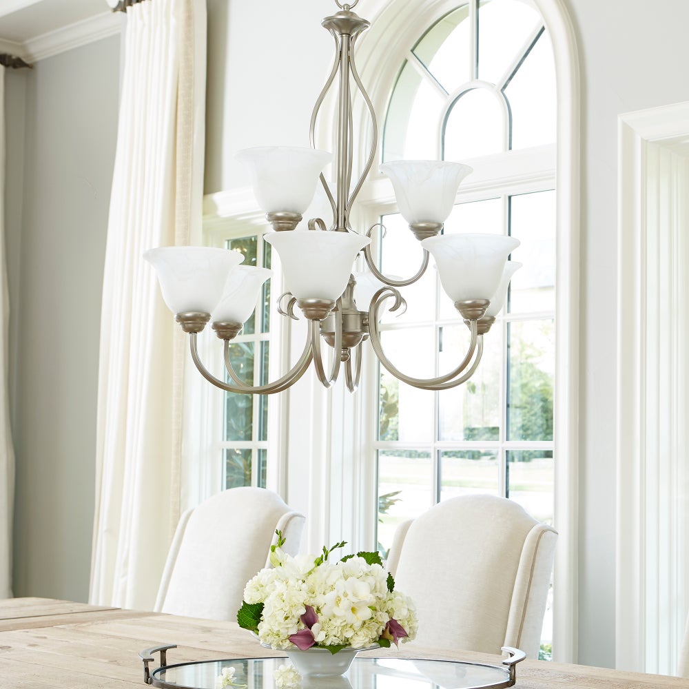 Spencer 9 Light Classic Nickel Transitional Chandelier