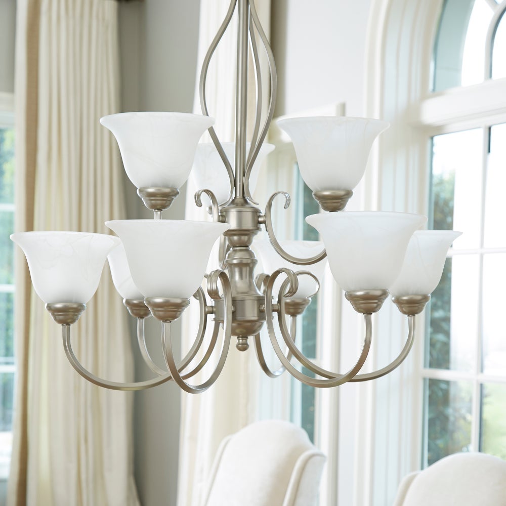 Spencer 9 Light Classic Nickel Transitional Chandelier