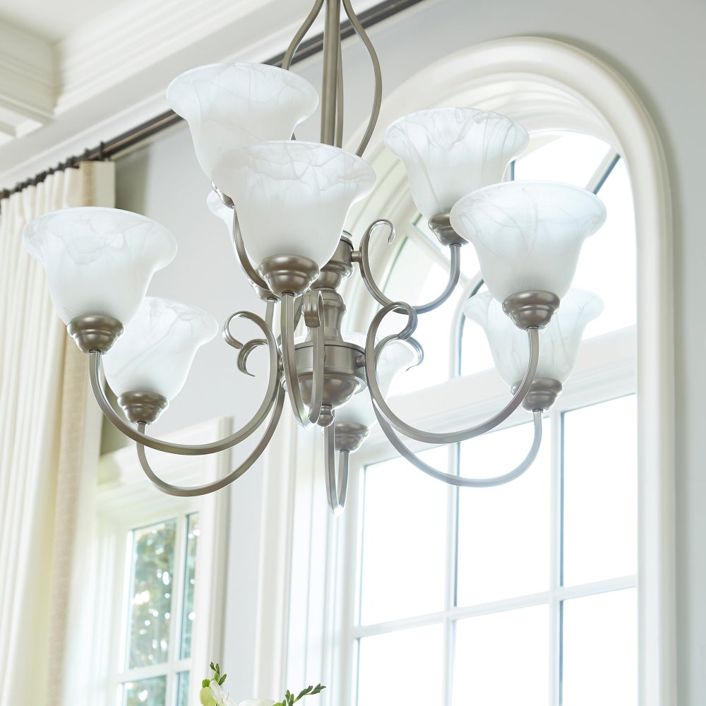 Spencer 9 Light Classic Nickel Transitional Chandelier